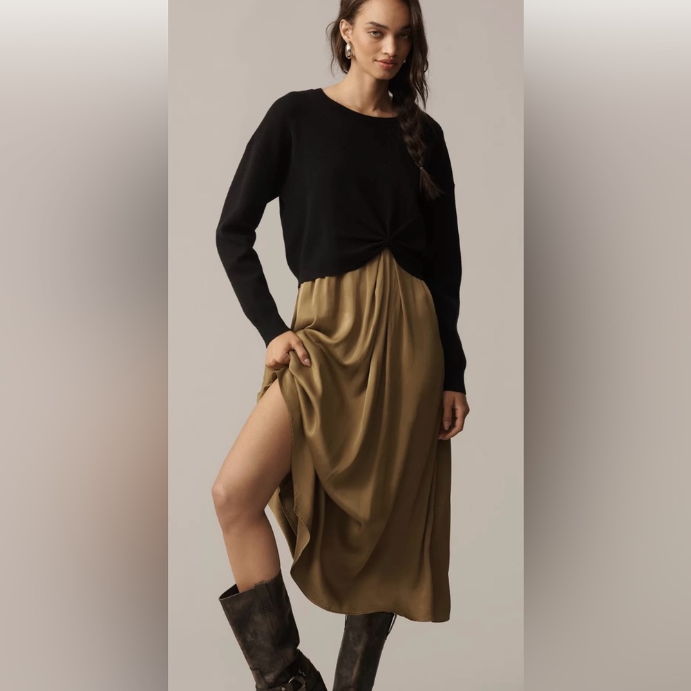 Anthropologie The Gemini Twofer Sweater + Dress Set